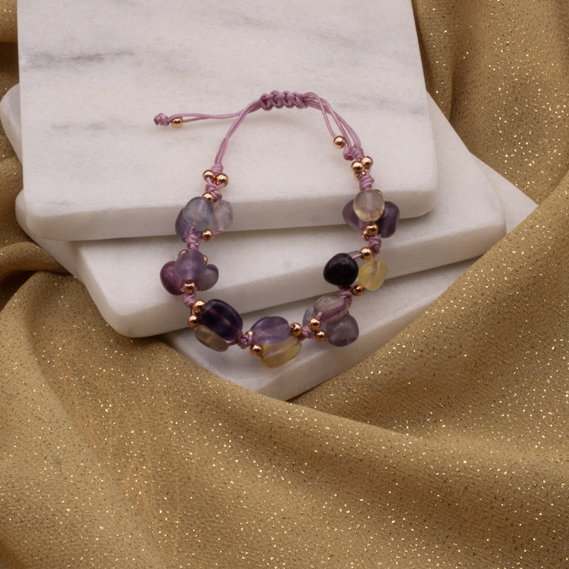 Florite Natural Stone Macrame Bracelet