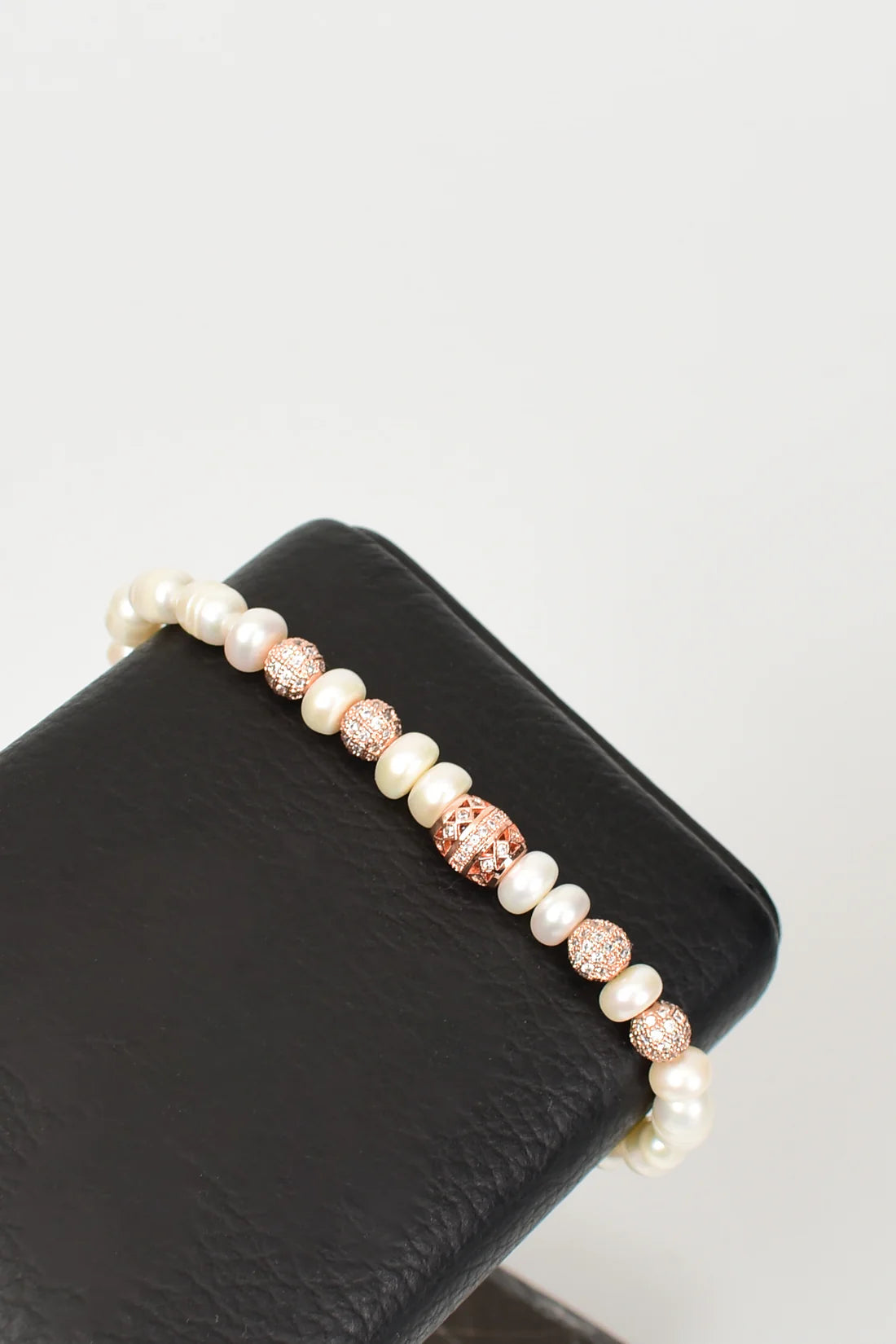 Pearl Natural Stone Bracelet with Silver Bracelet