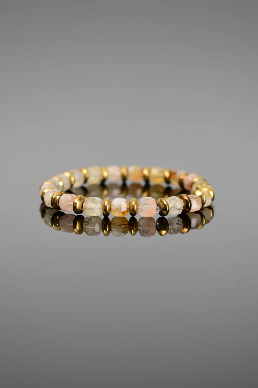 Citrine - Hematite Natural Stone Bracelet 6mm