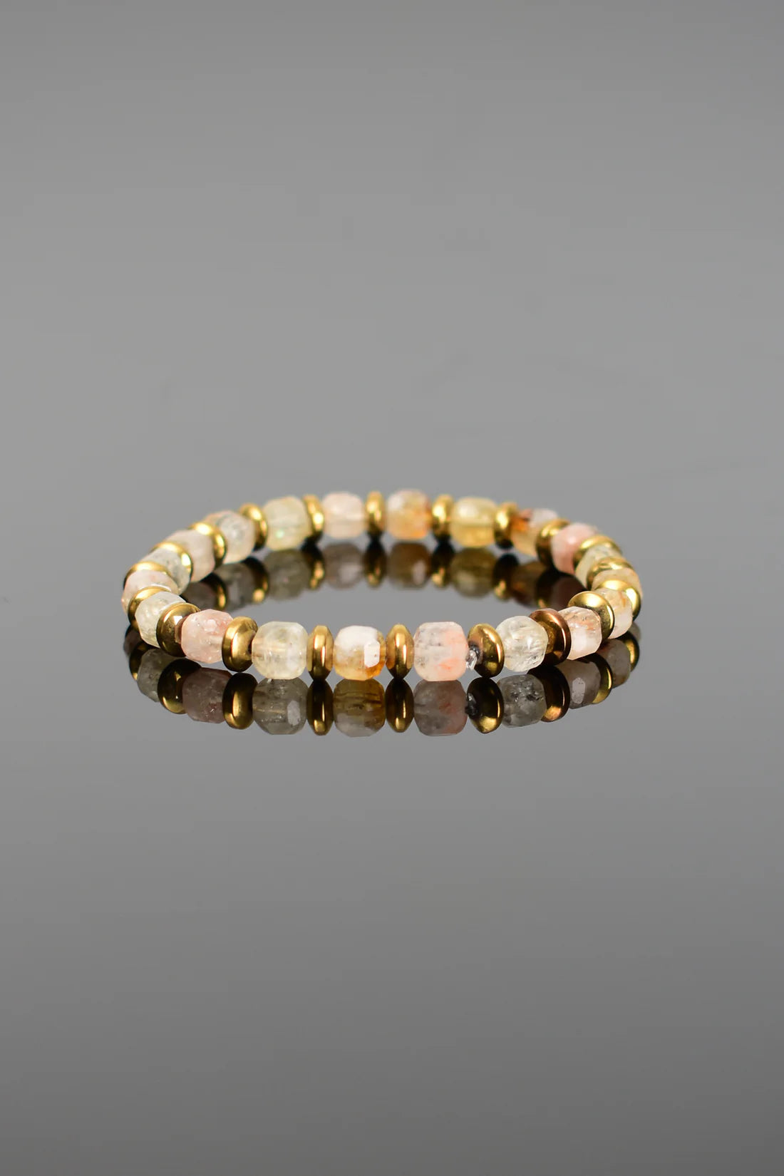 Citrine - Hematite Natural Stone Bracelet 6mm