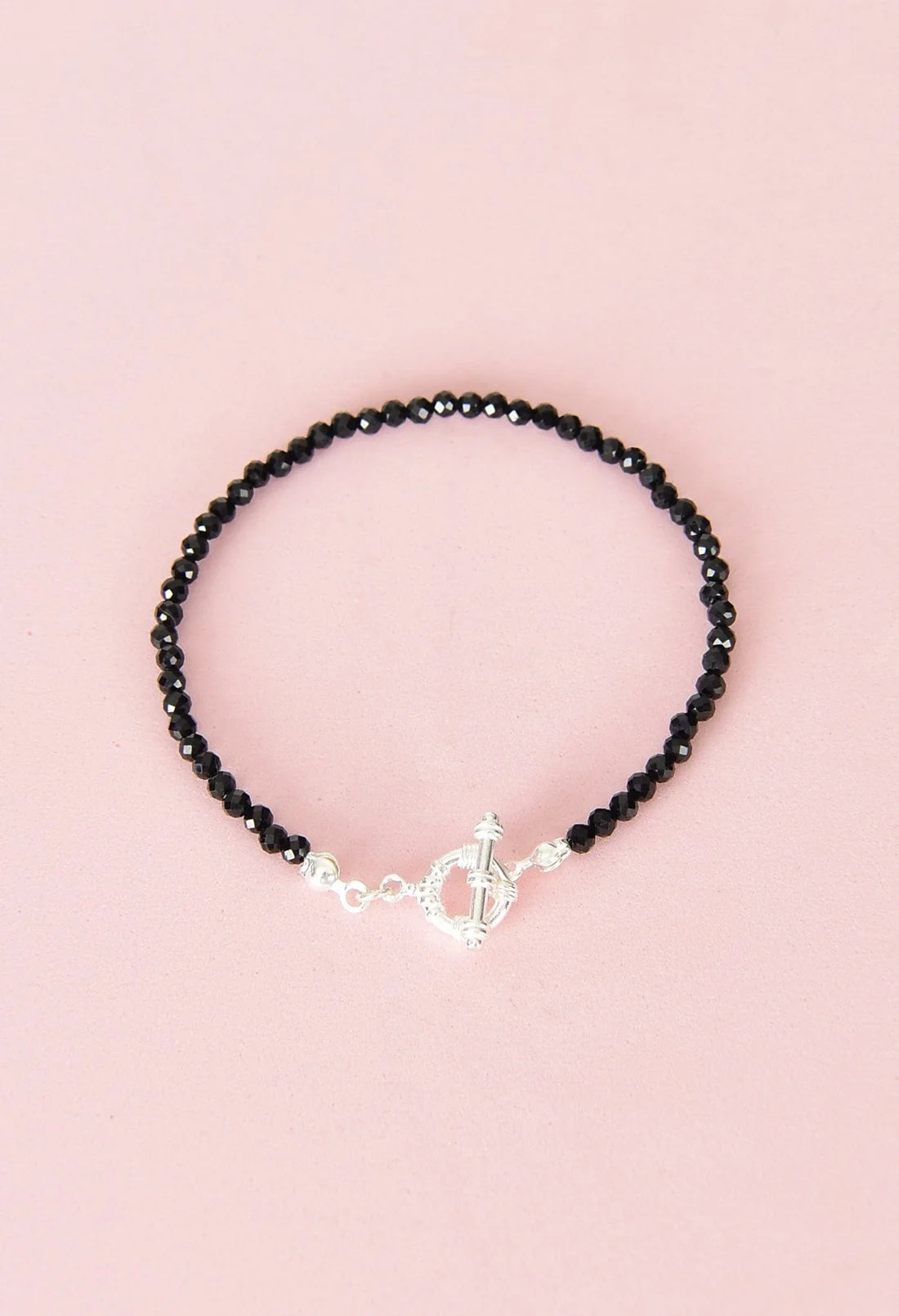 Tourmaline Natural Stone 925 Sterling Silver Closing Bracelet