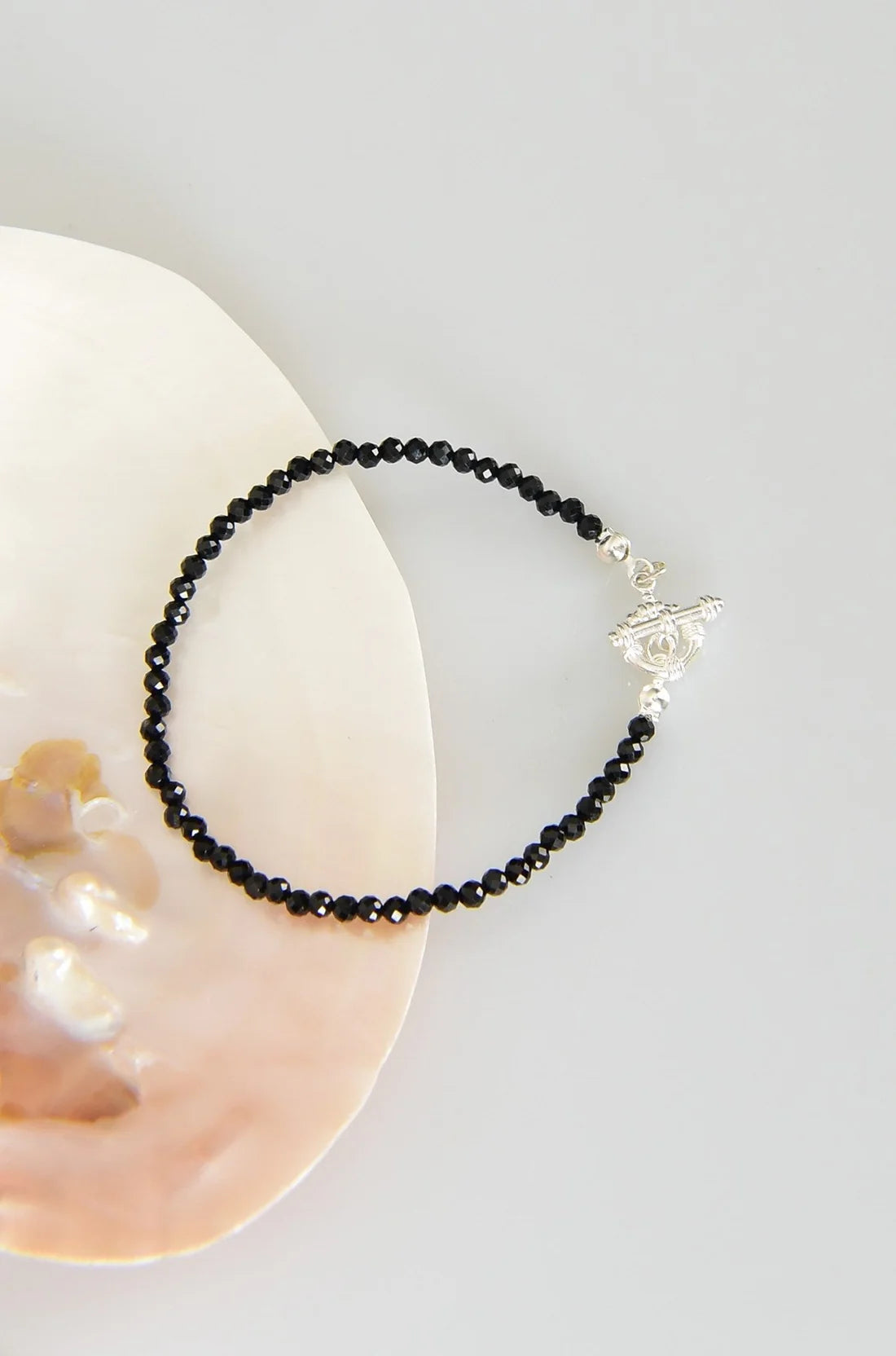 Tourmaline Natural Stone 925 Sterling Silver Closing Bracelet