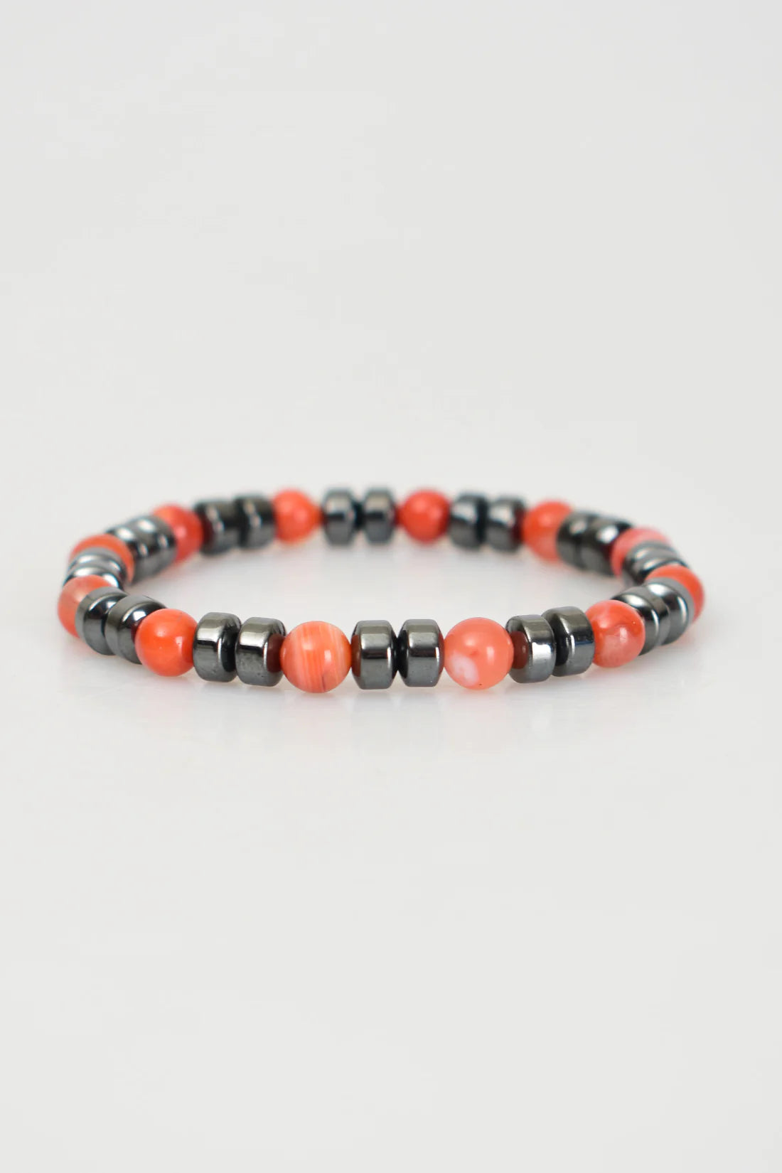 Yemen Agate - Hematite Natural Stone Bracelet 6mm