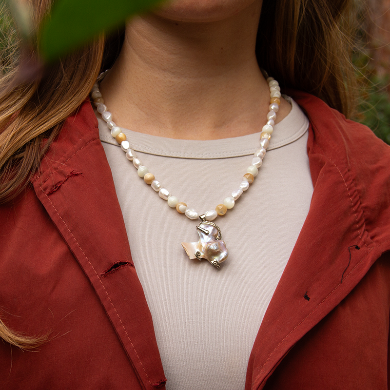 Pearl - Mother of Pearl Natural Stone Necklace