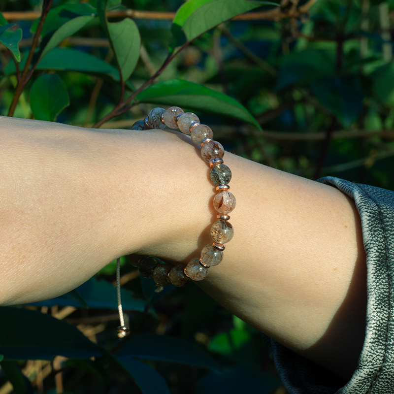 Rutile Quartz Natural Stone Macrame Bracelet