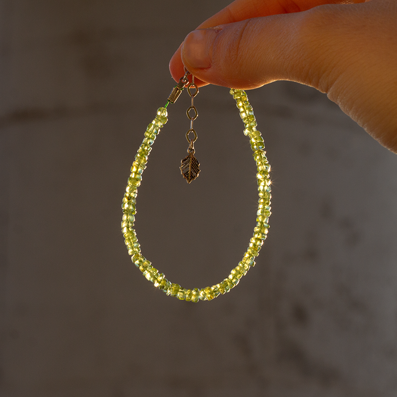 Peridot Natural Stone Silver Bracelet