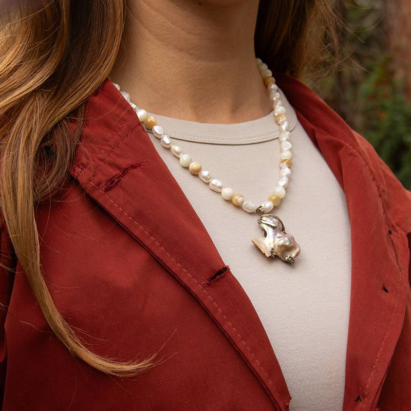 Pearl - Mother of Pearl Natural Stone Necklace