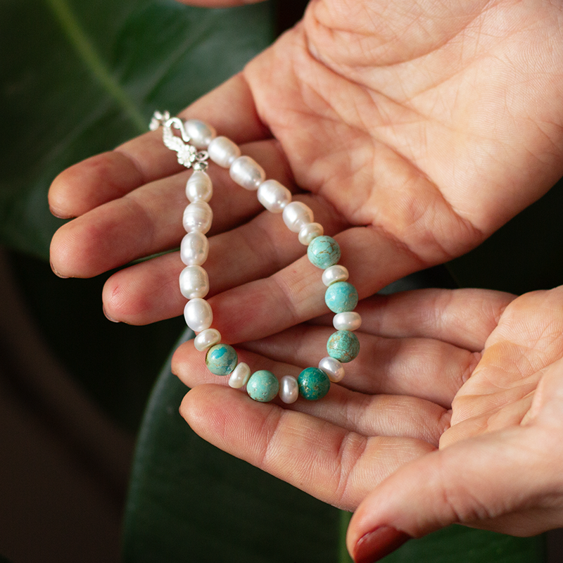 Pearl - Turquoise Natural Stone Bracelet