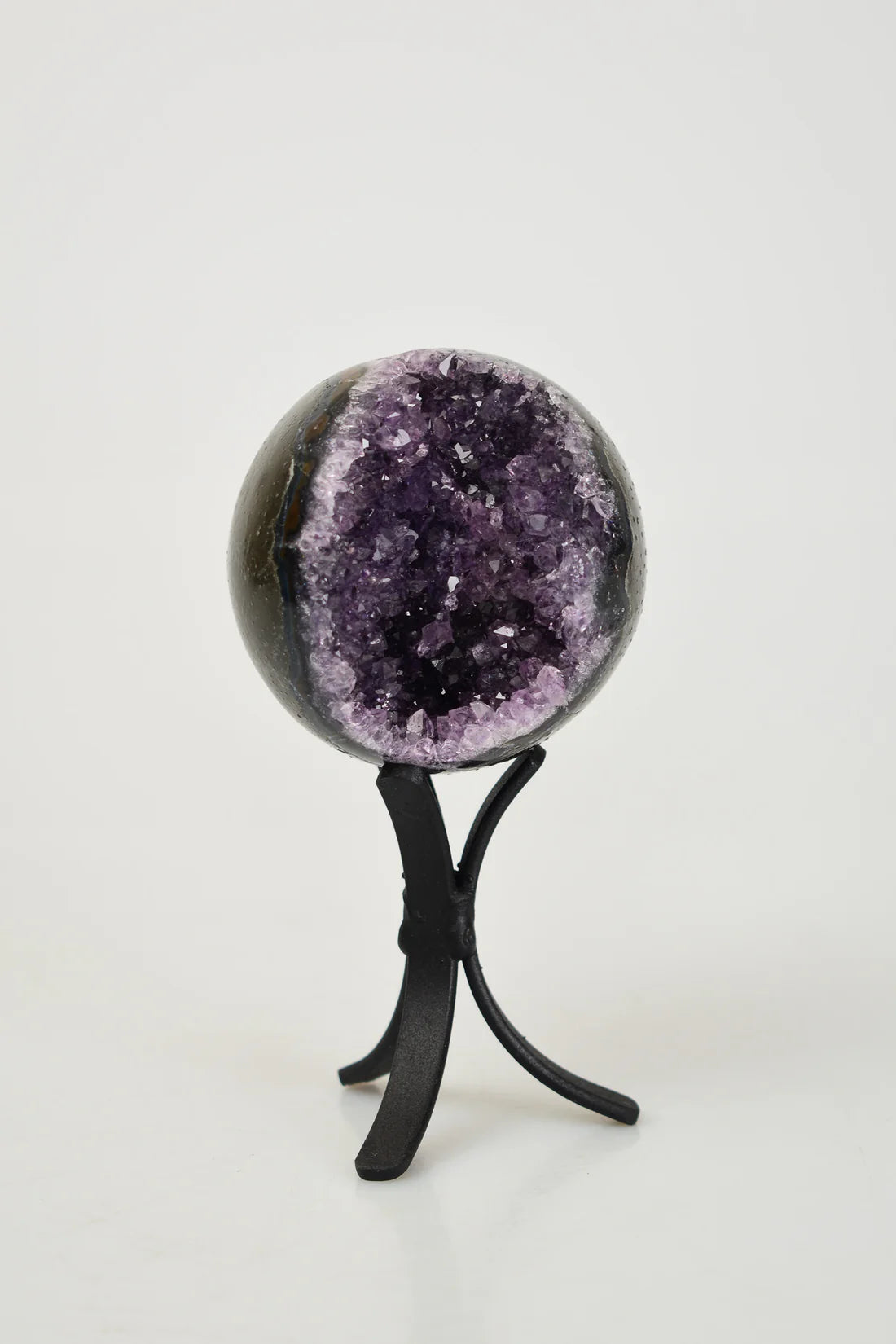 Amethyst Natural Stone Standing Globe Geode