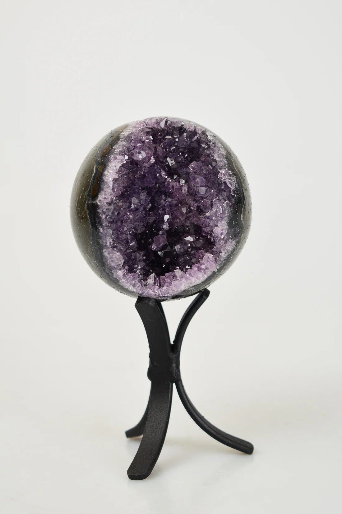 Amethyst Natural Stone Standing Globe Geode