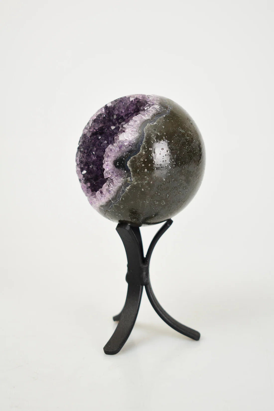 Amethyst Natural Stone Standing Globe Geode