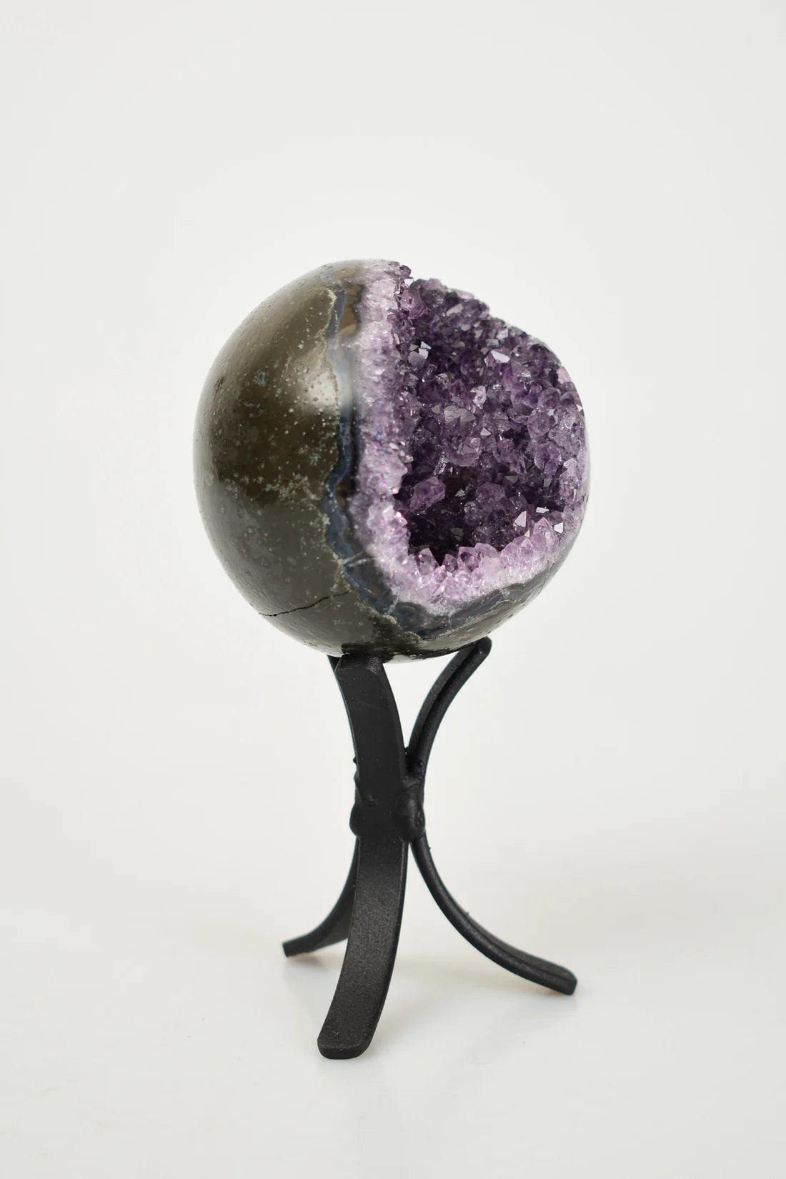 Amethyst Natural Stone Standing Globe Geode