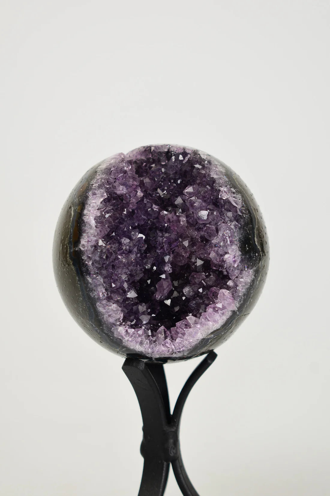 Amethyst Natural Stone Standing Globe Geode