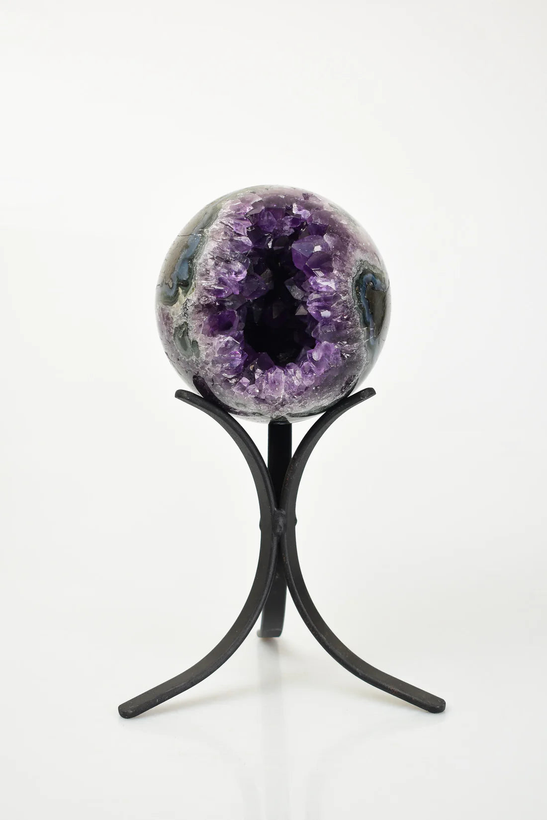 Amethyst Natural Stone Standing Globe Geode