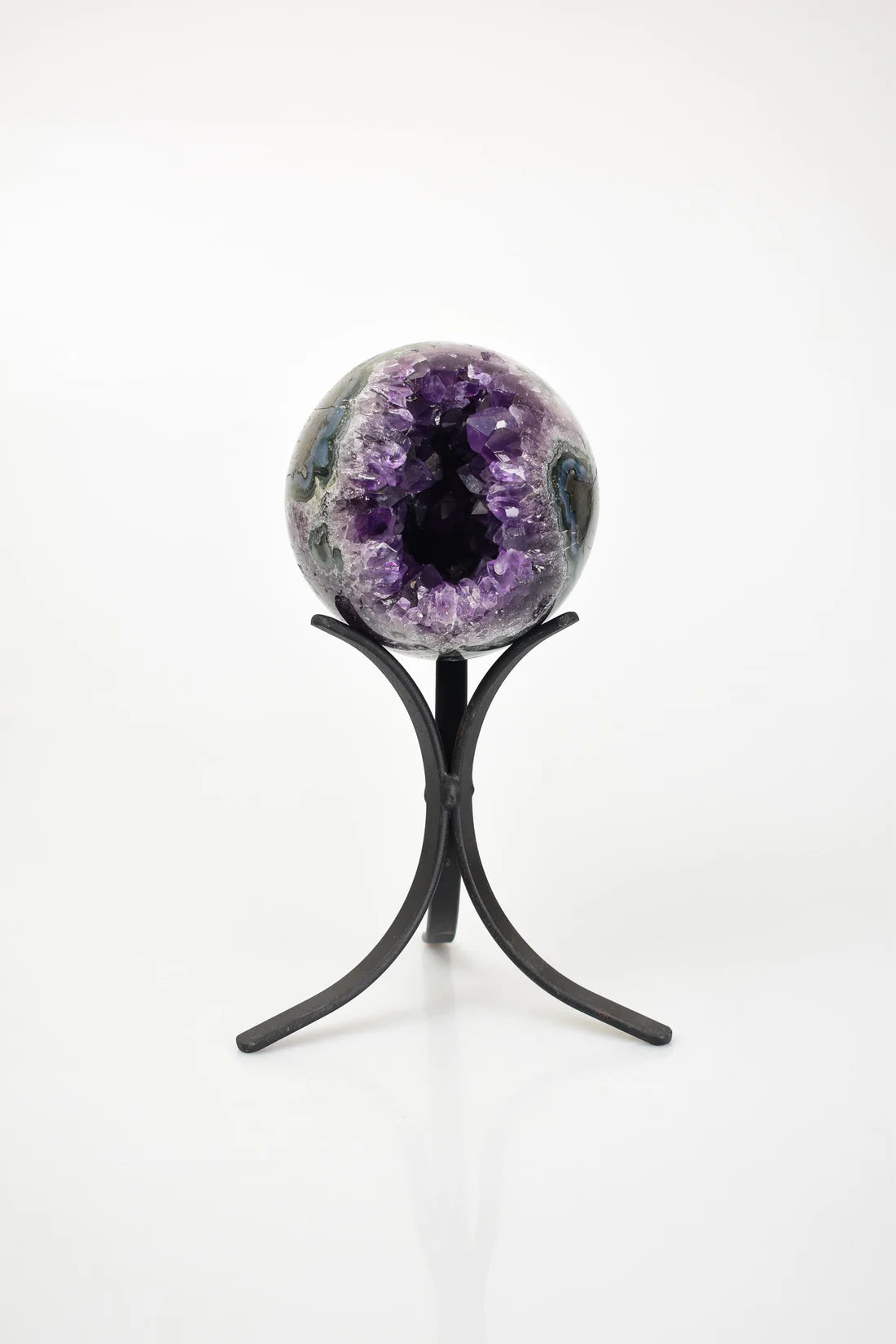 Amethyst Natural Stone Standing Globe Geode
