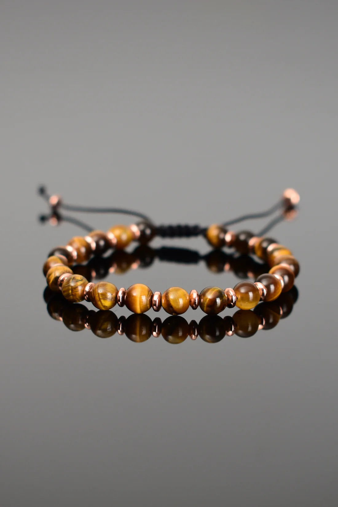 Tiger Eye Natural Stone Macrame Bracelet (Round Cut)