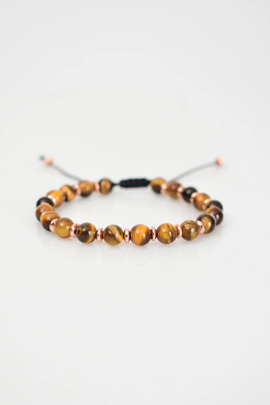 Tiger Eye Natural Stone Macrame Bracelet (Round Cut)