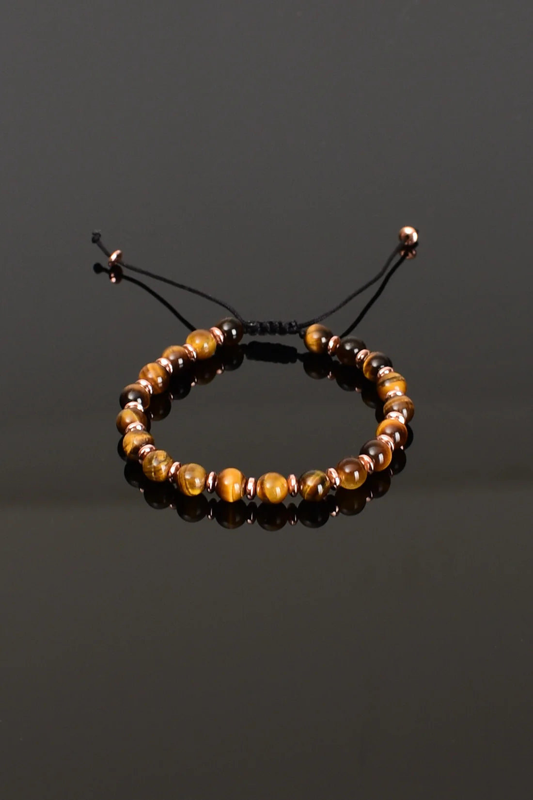 Tiger Eye Natural Stone Macrame Bracelet (Round Cut)
