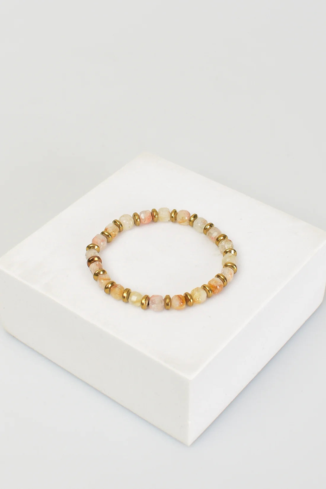 Citrine - Hematite Natural Stone Bracelet 6mm