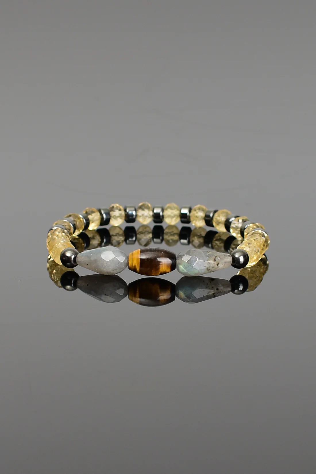 Citrine - Tiger Eye - Labradorite -Hematite Natural Stone Bracelet