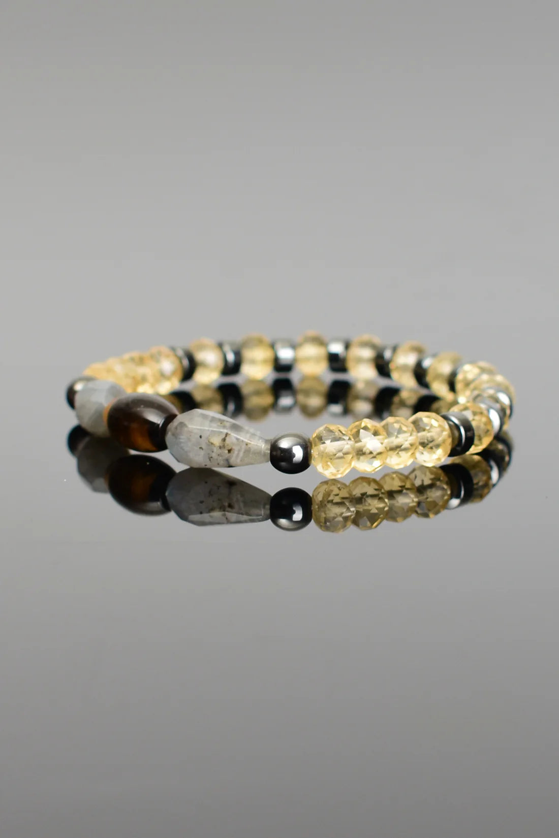 Citrine - Tiger Eye - Labradorite -Hematite Natural Stone Bracelet