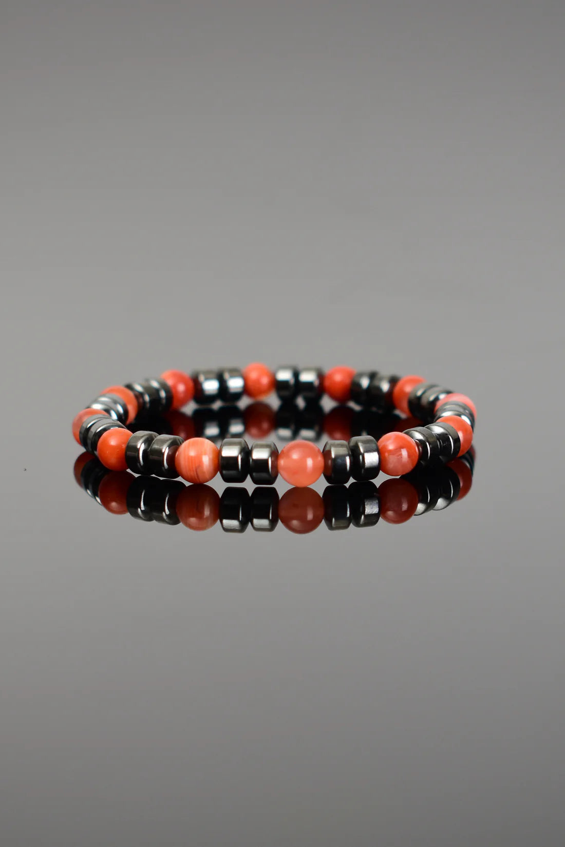 Yemen Agate - Hematite Natural Stone Bracelet 6mm