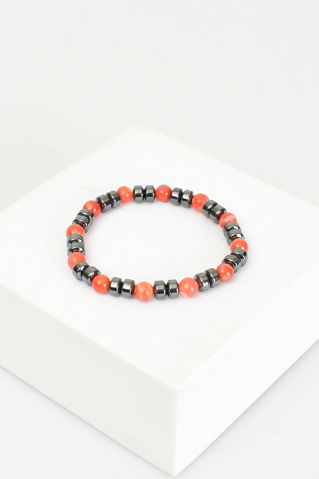 Yemen Agate - Hematite Natural Stone Bracelet 6mm