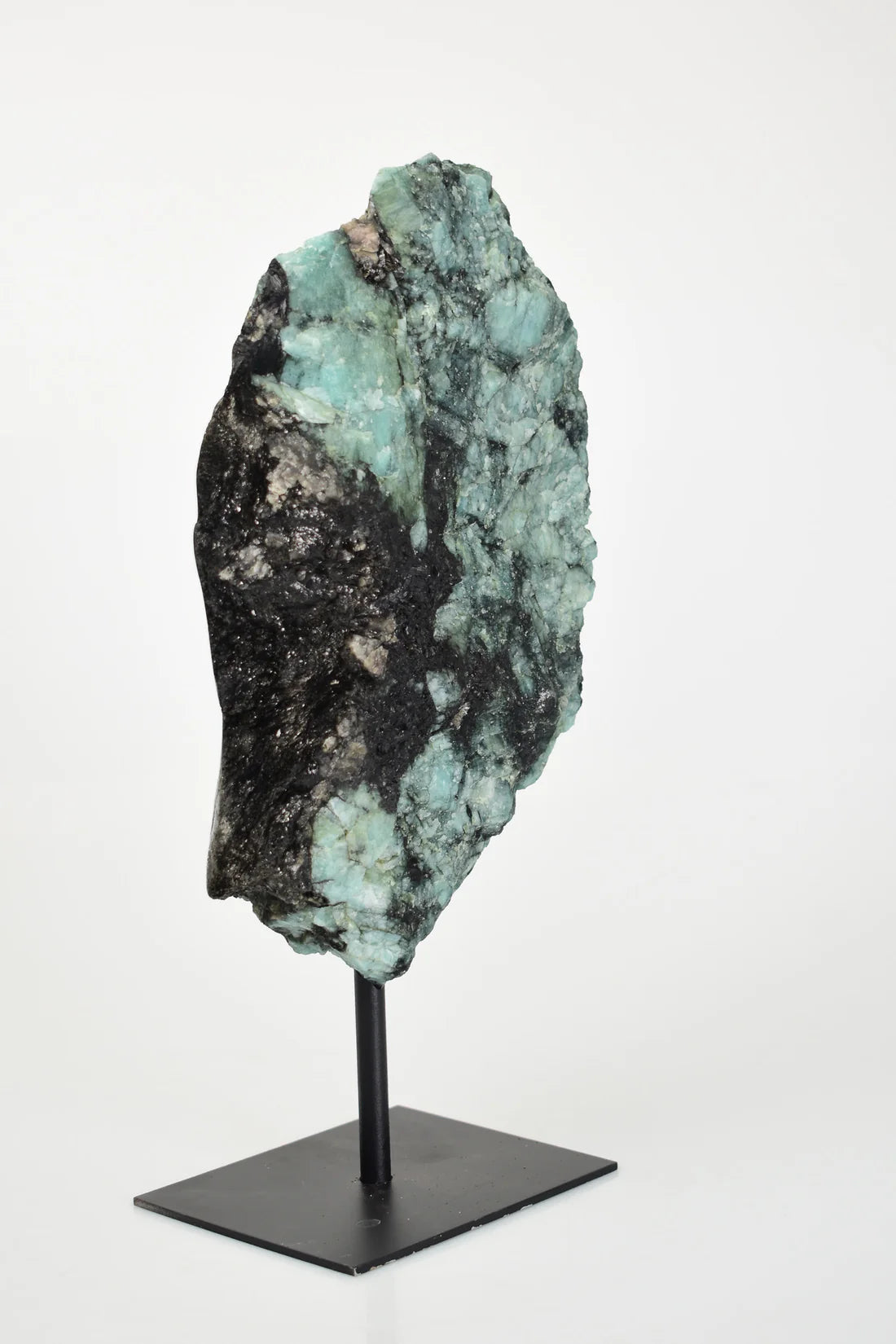 Emerald Natural Stone Raw Piece with Stand