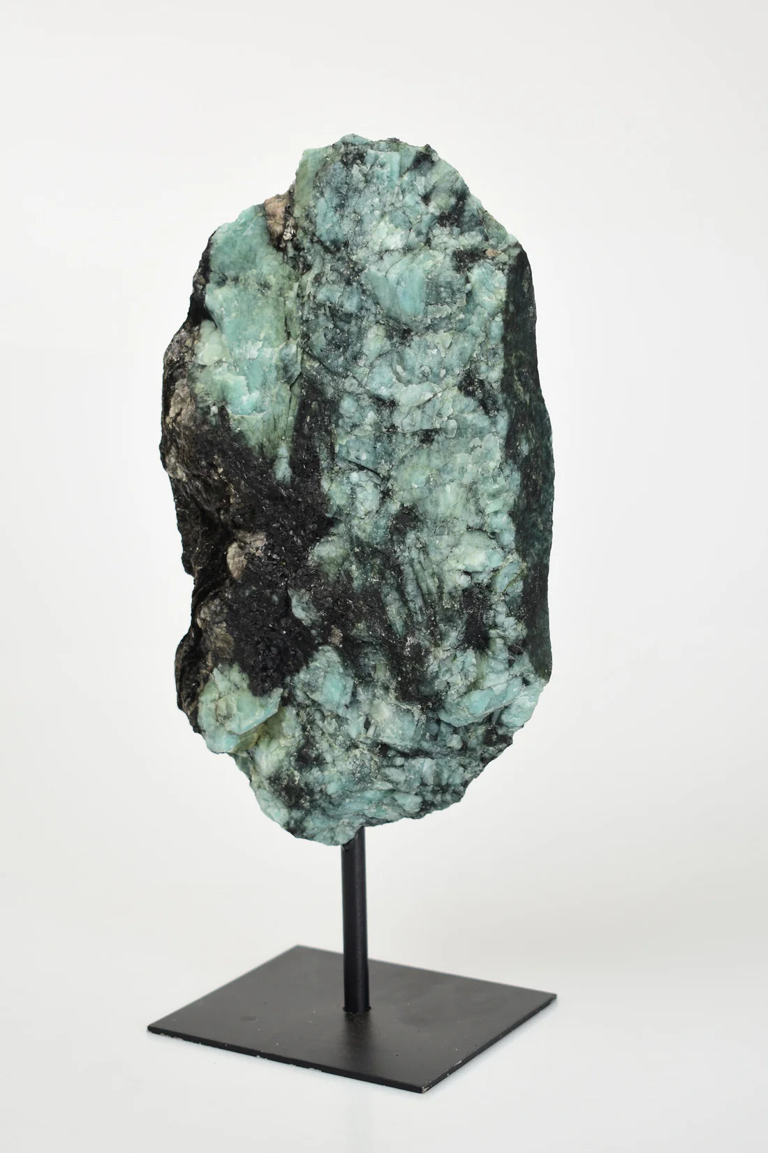 Emerald Natural Stone Raw Piece with Stand