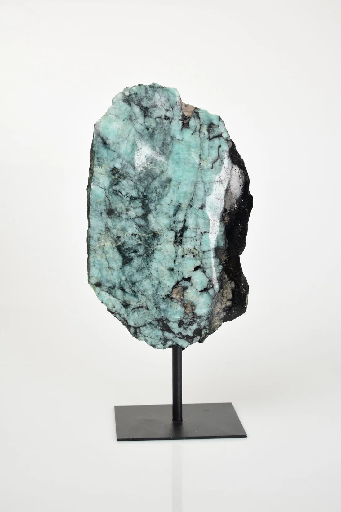 Emerald Natural Stone Raw Piece with Stand