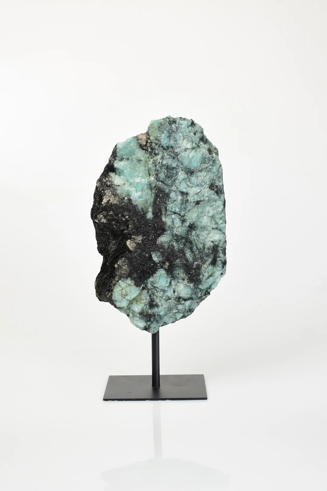 Emerald Natural Stone Raw Piece with Stand
