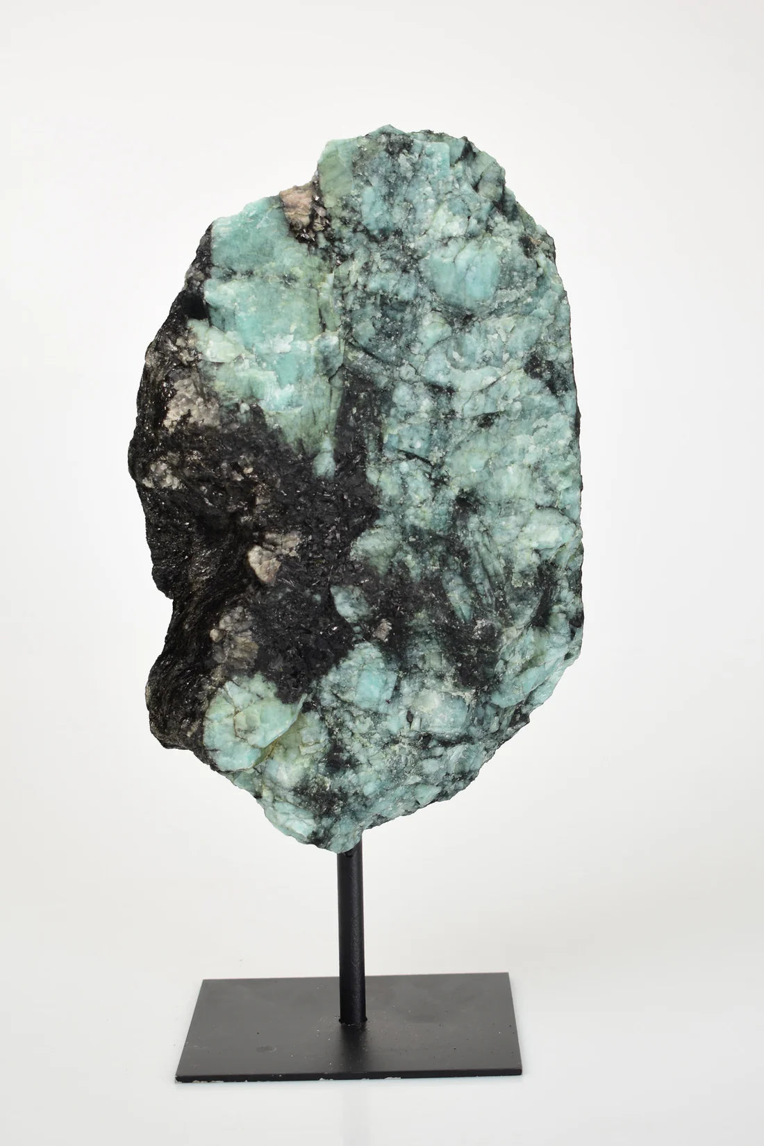 Emerald Natural Stone Raw Piece with Stand