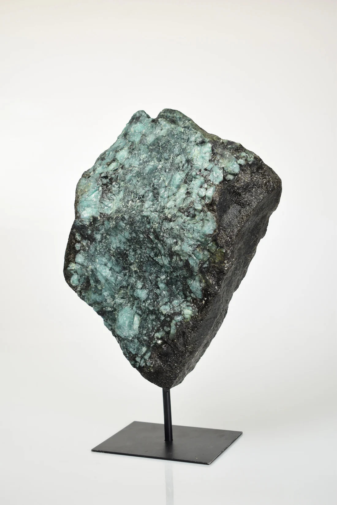 Emerald Natural Stone Raw Piece with Stand