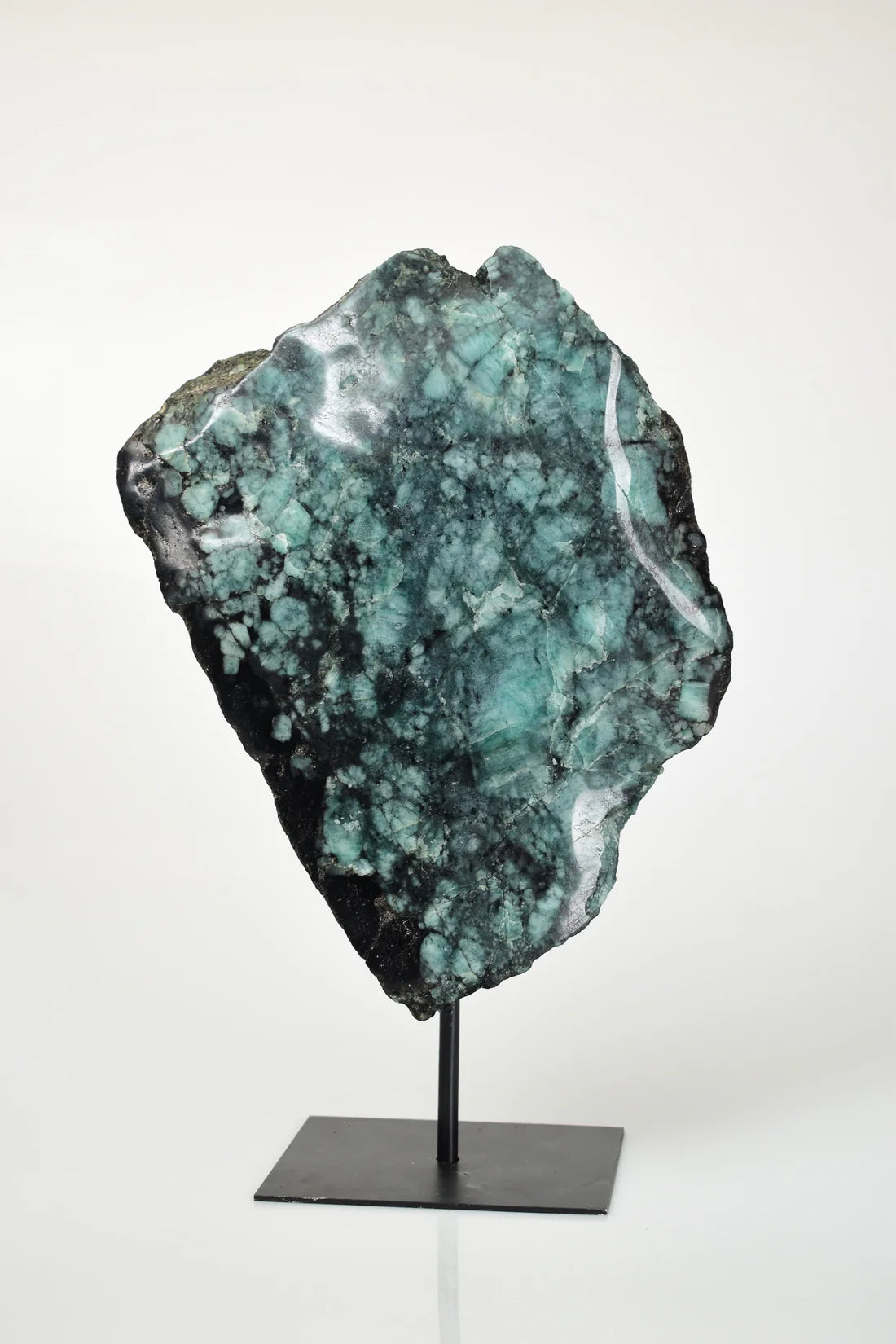 Emerald Natural Stone Raw Piece with Stand
